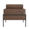 Fiam Accent Armchair | Dark Brown Faux Leather | Modern Black Legs