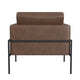 Fiam Accent Armchair | Dark Brown Faux Leather | Modern Black Legs