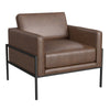 Fiam Accent Armchair | Dark Brown Faux Leather | Modern Black Legs