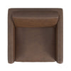 Fiam Accent Armchair | Dark Brown Faux Leather | Modern Black Legs