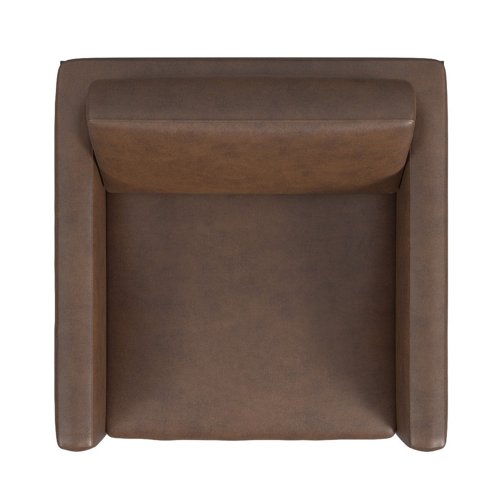 Fiam Accent Armchair | Dark Brown Faux Leather | Modern Black Legs
