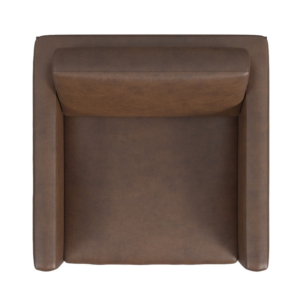 Fiam Accent Armchair | Dark Brown Faux Leather | Modern Black Legs
