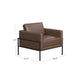 Fiam Accent Armchair | Dark Brown Faux Leather | Modern Black Legs