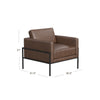 Fiam Accent Armchair | Dark Brown Faux Leather | Modern Black Legs