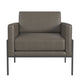 Fiam Accent Armchair | Dark Gray Faux Leather | Modern Black Legs