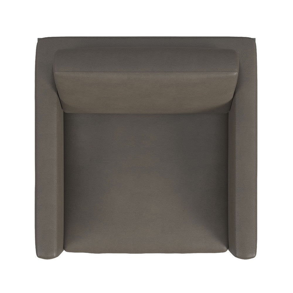 Fiam Accent Armchair | Dark Gray Faux Leather | Modern Black Legs