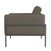 Fiam Accent Armchair | Dark Gray Faux Leather | Modern Black Legs
