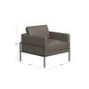 Fiam Accent Armchair | Dark Gray Faux Leather | Modern Black Legs