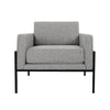 Fiam Accent Armchair | Heather Gray Woven Fabric | Black Metal Legs BM334077