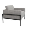 Fiam Accent Armchair | Heather Gray Woven Fabric | Black Metal Legs BM334077