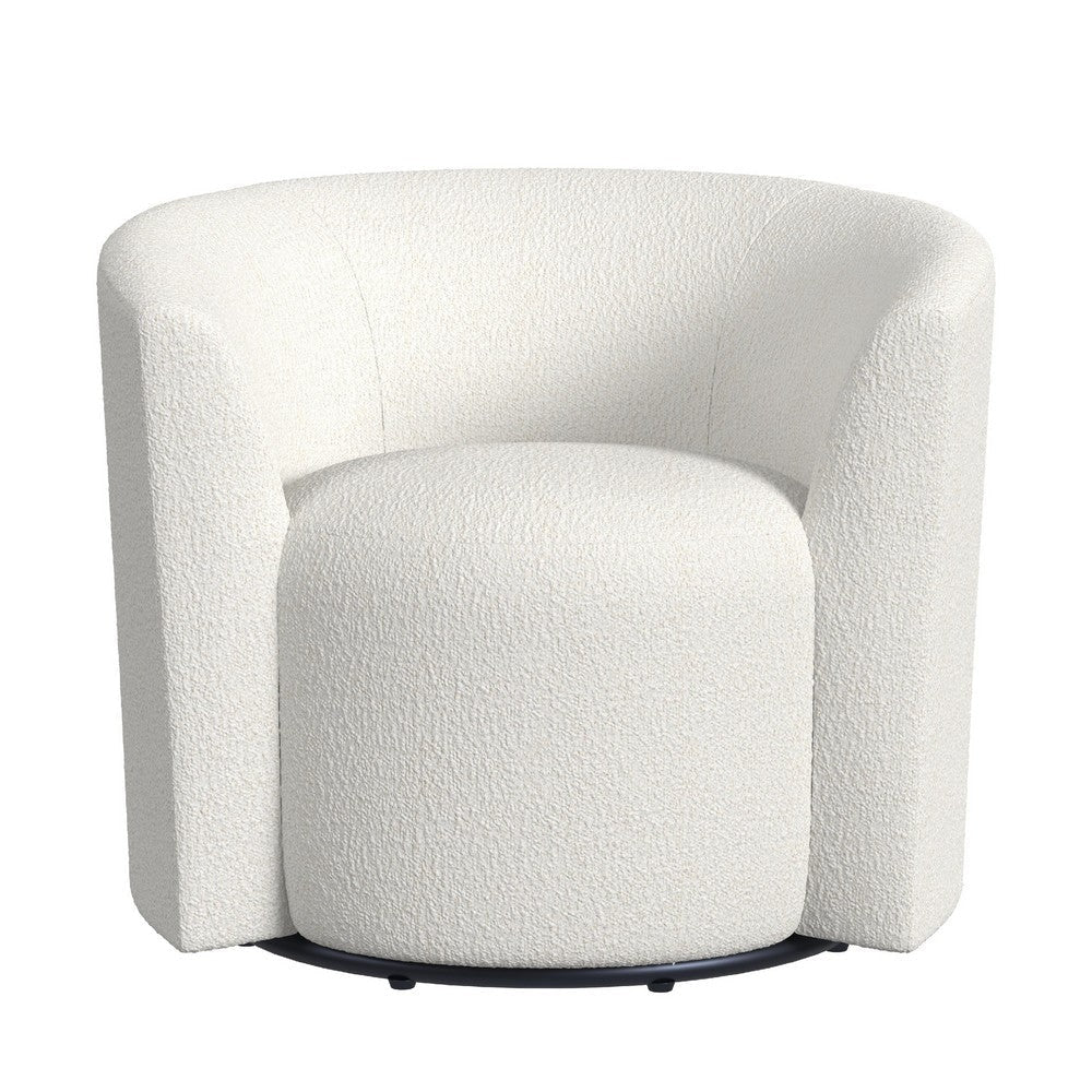 Accent Swivel Chair | Cream Boucle | Sloped Armrests | Barrel Back BM334078