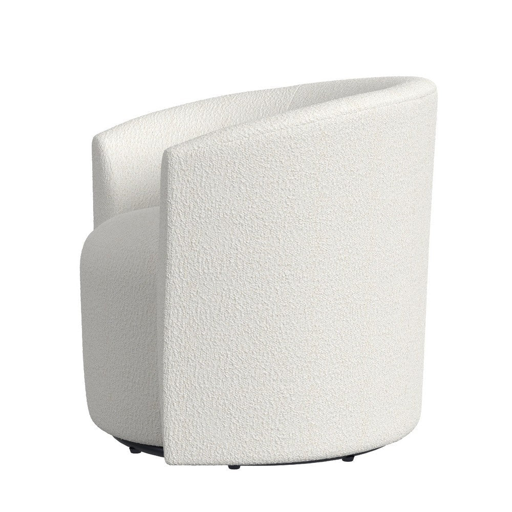 Accent Swivel Chair | Cream Boucle | Sloped Armrests | Barrel Back BM334078