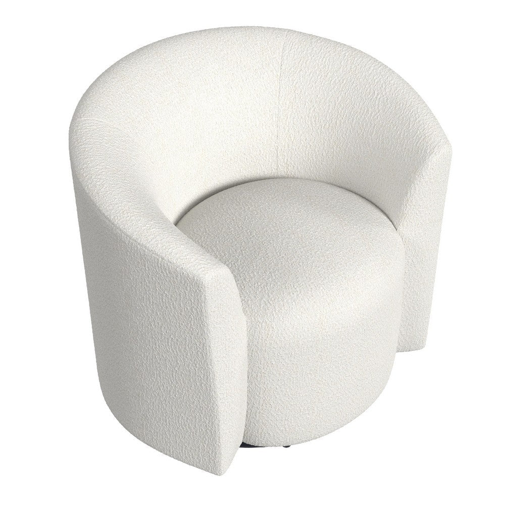 Accent Swivel Chair | Cream Boucle | Sloped Armrests | Barrel Back BM334078