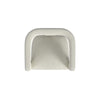Curved Accent Chair | Modern White Boucle Upholstery on Solid Wood BM334079