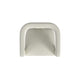 Curved Accent Chair | Modern White Boucle Upholstery on Solid Wood BM334079