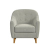 Accent Armchair | Button Tufted Backrest | Soft Gray Woven Fabric BM334080