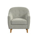 Accent Armchair | Button Tufted Backrest | Soft Gray Woven Fabric BM334080