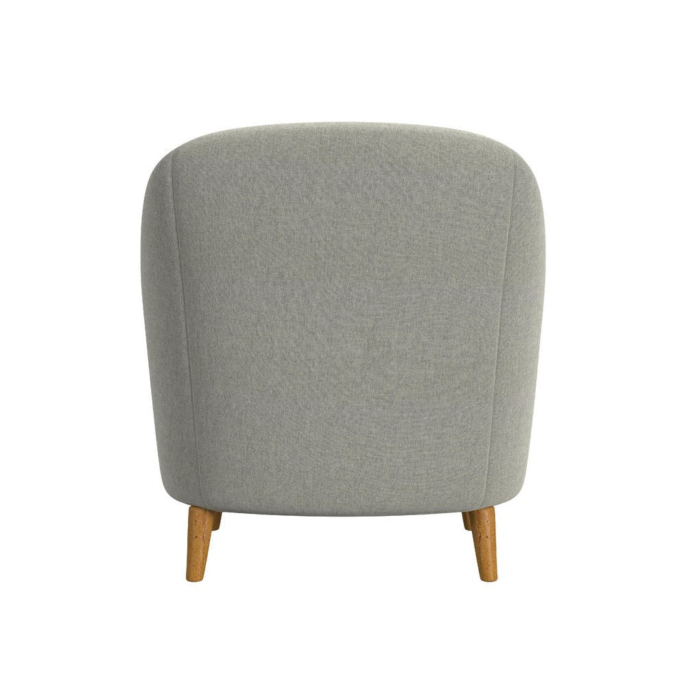 Accent Armchair | Button Tufted Backrest | Soft Gray Woven Fabric BM334080