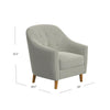 Accent Armchair | Button Tufted Backrest | Soft Gray Woven Fabric BM334080