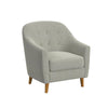 Accent Armchair | Button Tufted Backrest | Soft Gray Woven Fabric