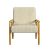 Accent Armchair | Beige and White Stripe Pattern Fabric | Solid Wood BM334081