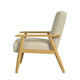 Accent Armchair | Beige and White Stripe Pattern Fabric | Solid Wood BM334081