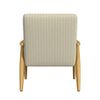 Accent Armchair | Beige and White Stripe Pattern Fabric | Solid Wood BM334081