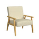 Accent Armchair | Beige and White Stripe Pattern Fabric | Solid Wood
