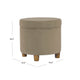 Gio Storage Ottoman | 19’’ Round Lift Top | Fawn Gray Velvet Fabric BM334082