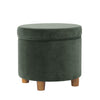 Gio Storage Ottoman | 19" Round Lift Top | Rich Forest Green Velvet