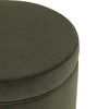 Gio Storage Ottoman | 19’’ Round Lift Top | Rich Forest Green Velvet