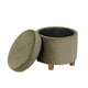 Gio Storage Ottoman | 19" Round Lift Top | Sage Green Velvet Fabric