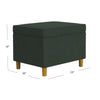 Fero Storage Ottoman | 24’’ Rectangular Hinged Lid Forest Green Velvet BM334086