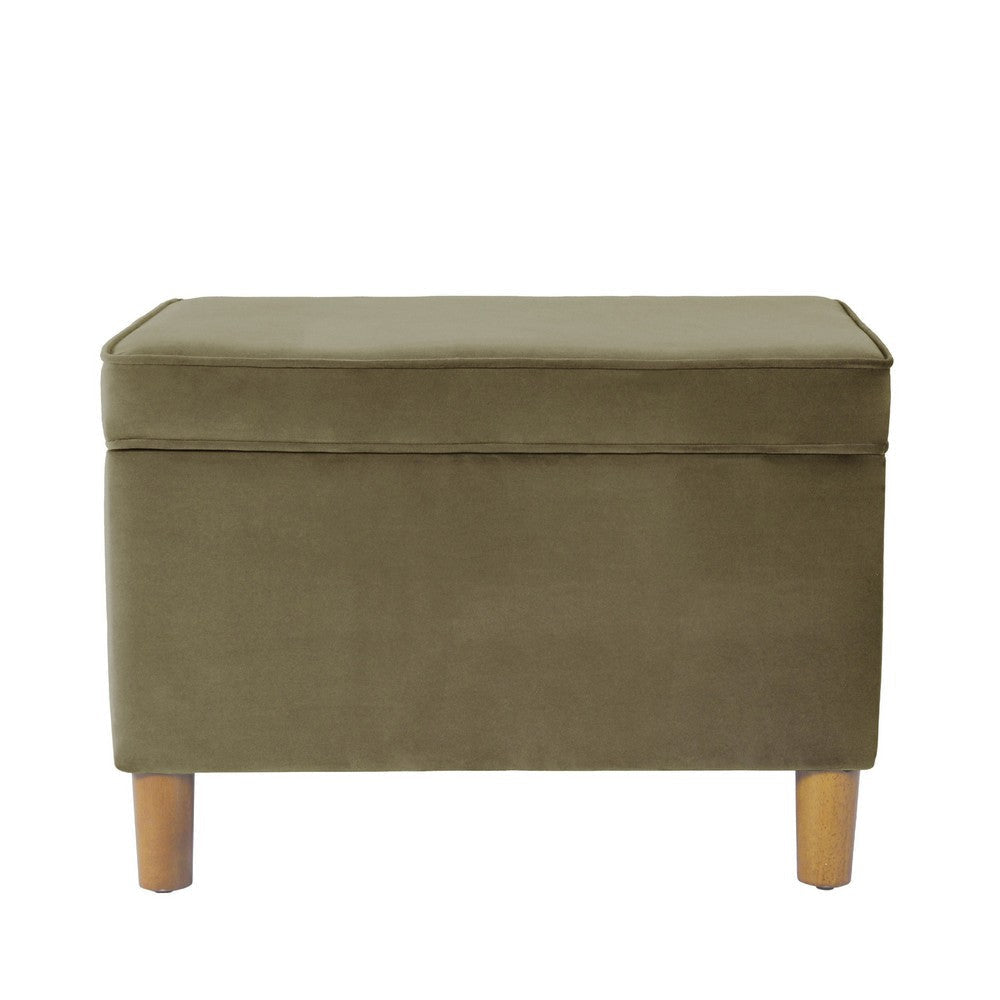 Fero Storage Ottoman | 24’’ Rectangular Hinged Lid | Sage Green Velvet BM334087