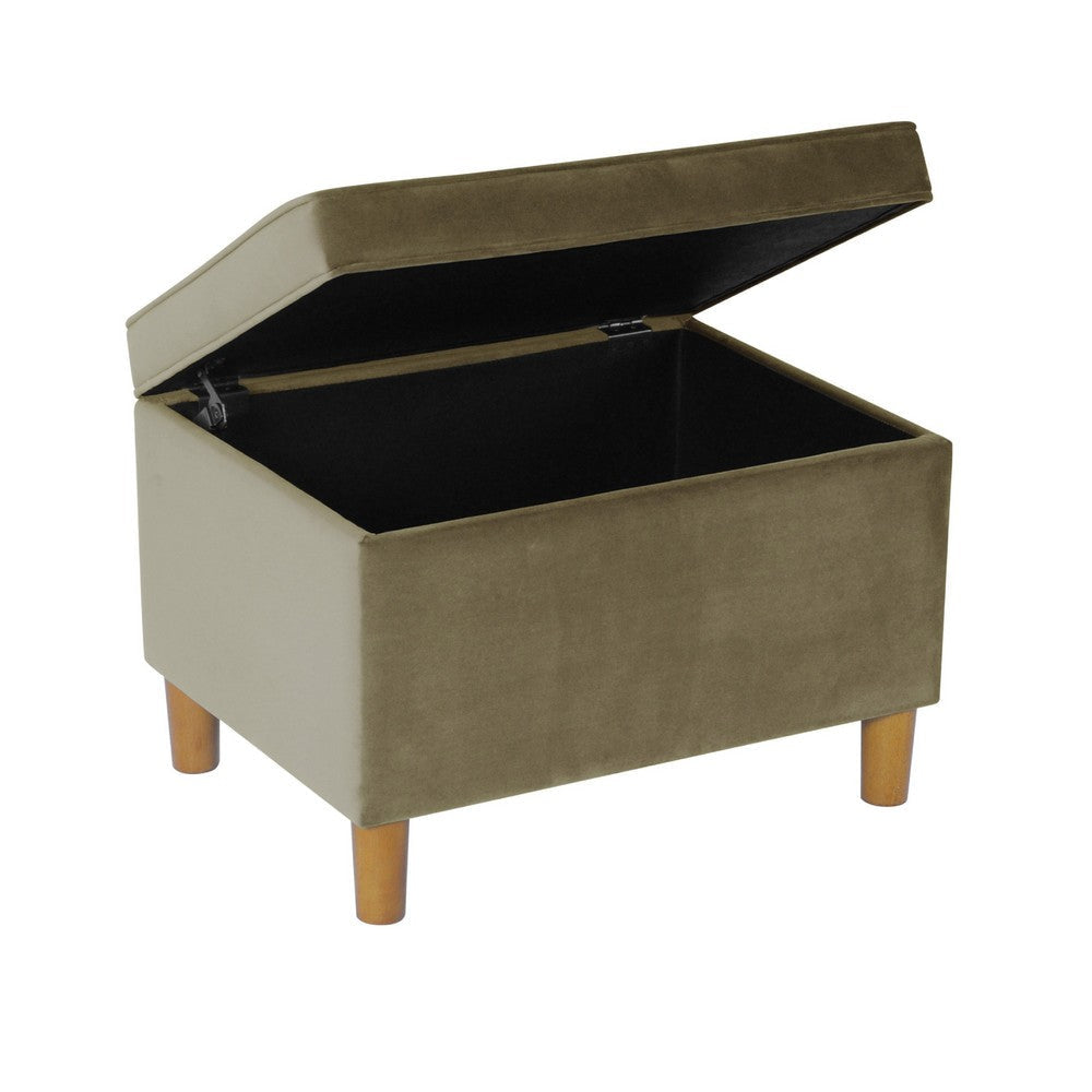 Fero Storage Ottoman | 24’’ Rectangular Hinged Lid | Sage Green Velvet BM334087
