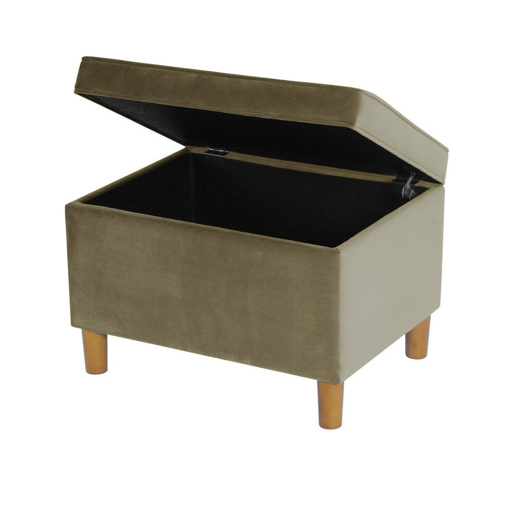 Fero Storage Ottoman | 24’’ Rectangular Hinged Lid | Sage Green Velvet BM334087