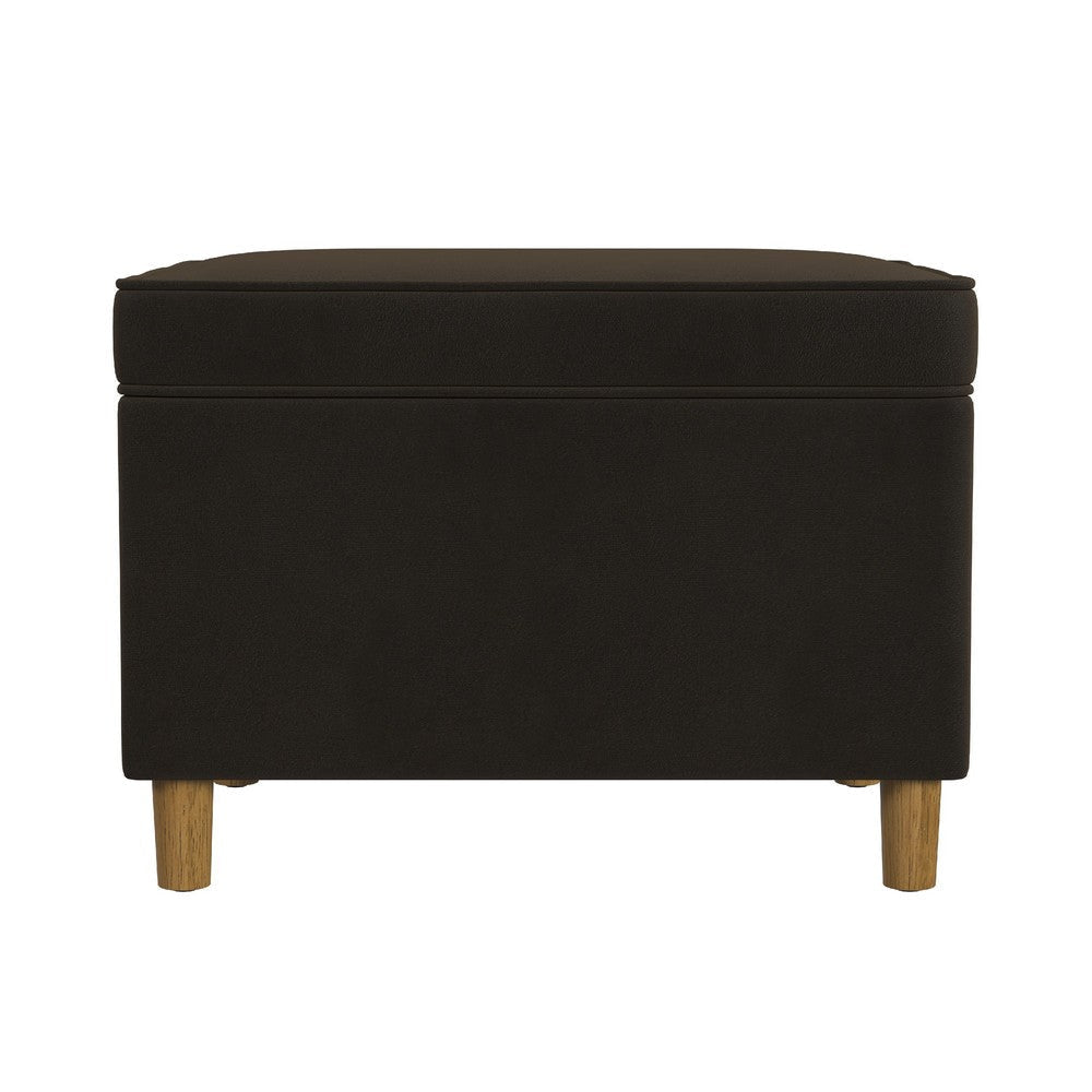 Fero Storage Ottoman | 24’’ Rectangular Hinged Lid | Dark Brown Velvet BM334088