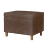 Fero Storage Ottoman | 24" Rectangular | Dark Brown Faux Leather