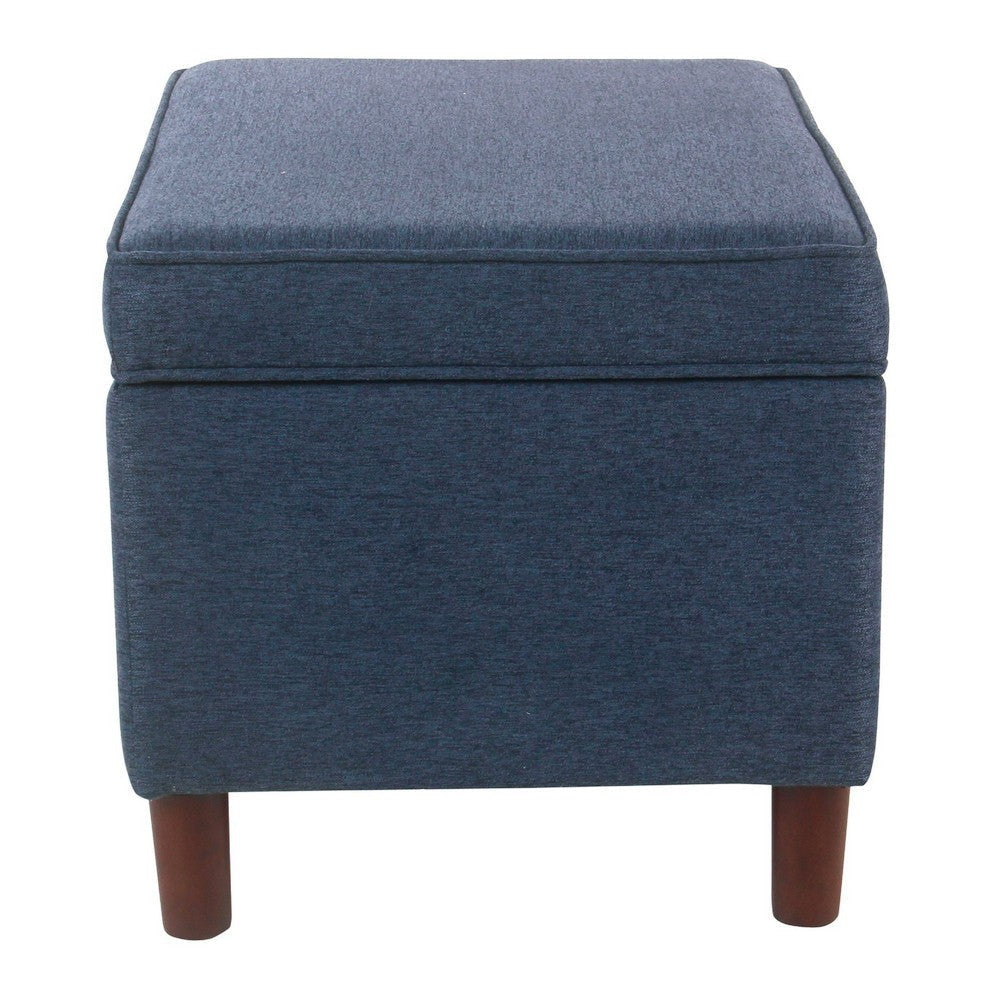 Fero Storage Ottoman | 24’’ Rectangular Hinged Lid | Blue Upholstery BM334091
