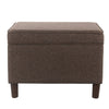 Fero Storage Ottoman | 24’’ Rectangular Hinged Lid | Brown Fabric BM334092