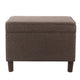 Fero Storage Ottoman | 24’’ Rectangular Hinged Lid | Brown Fabric BM334092