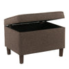 Fero Storage Ottoman | 24’’ Rectangular Hinged Lid | Brown Fabric BM334092