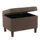 Fero Storage Ottoman | 24’’ Rectangular Hinged Lid | Brown Fabric BM334092