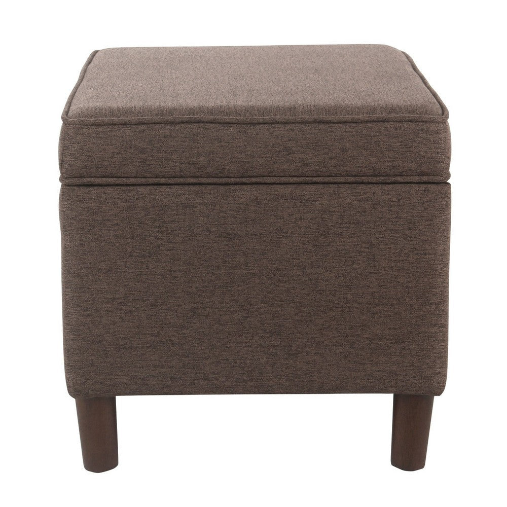 Fero Storage Ottoman | 24’’ Rectangular Hinged Lid | Brown Fabric BM334092