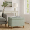 Fero Storage Ottoman | 24" Rectangular Hinged Lid | Sage Green Woven