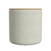 Mesy Storage Ottoman | Brown 19’’ Round Lift Tray Top | Gray Woven BM334095