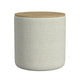Mesy Storage Ottoman | Brown 19" Round Lift Tray Top | Gray Woven