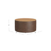 Mesy Storage Ottoman | 30’’ Round Lift Tray Top | Brown Faux Leather BM334096