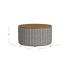 Jena Storage Ottoman | 30’’ Round Lift Tray Top | Gray Pinstripe Fabric BM334099