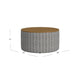 Jena Storage Ottoman | 30’’ Round Lift Tray Top | Gray Pinstripe Fabric BM334099